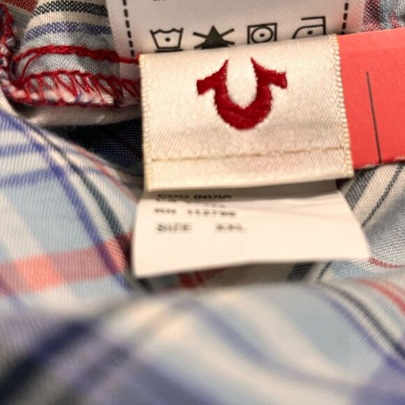 True Religion Plaid Western Cotton Button Down Shirt Men’s XXL - Picture 5 of 5